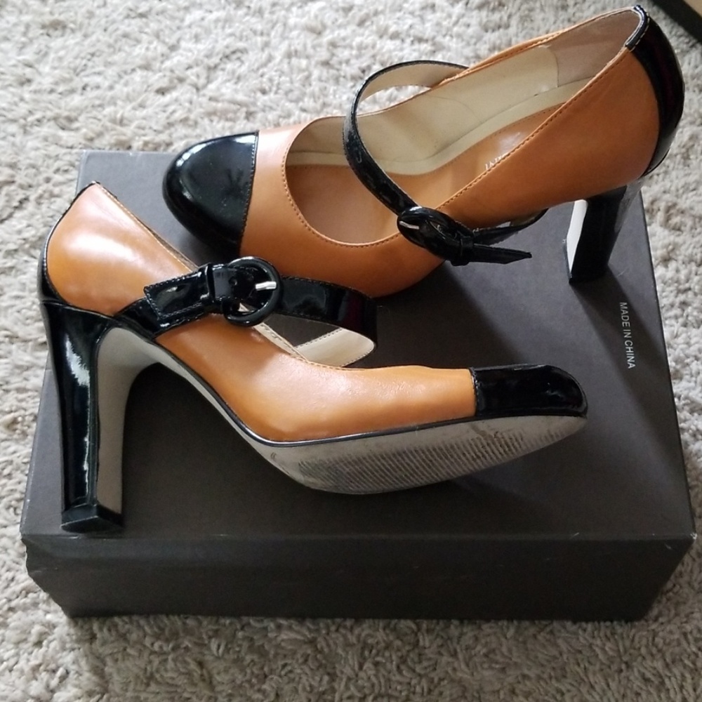 ENZO ANGIOLINI Tan/black leather  size 5.5 - Picture 2 of 7
